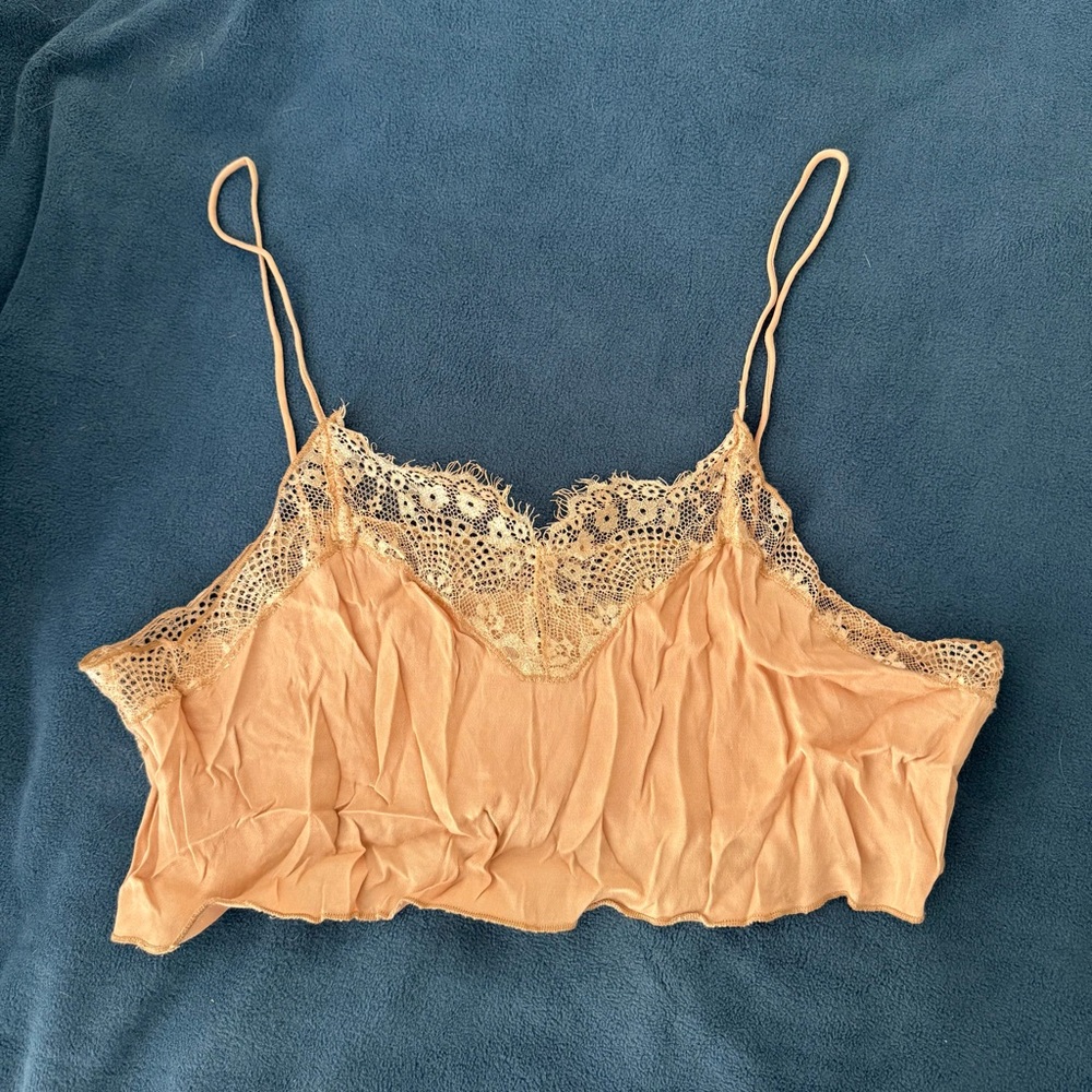 Free People Lace Trimmed Cropped Cami
